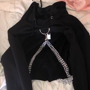 Cropped Goth Sweater with chains